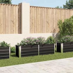 Lit sur&eacute;lev&eacute; de jardin Anthracite 160x40x45 cm Acier galvanis&eacute;
