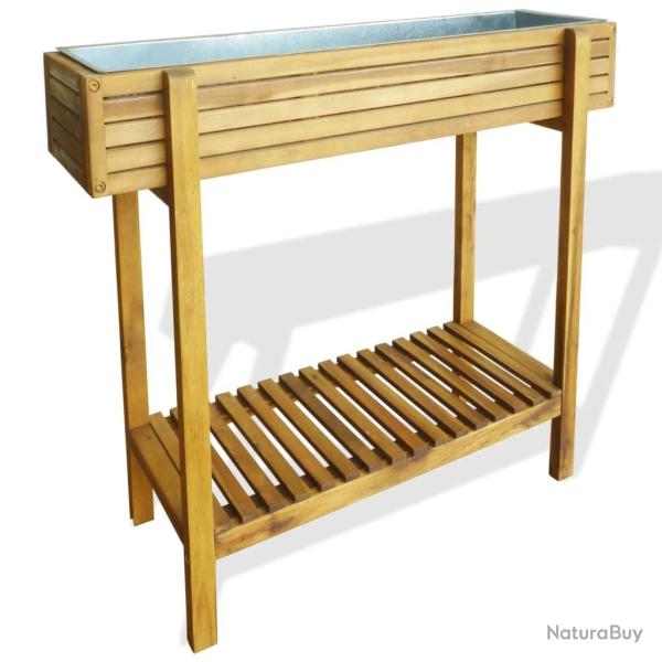 Lit sur�lev� de jardin Bois massif d'acacia et zinc