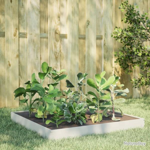 Lit sur�lev� de jardin blanc 100x100x18,5 cm acier