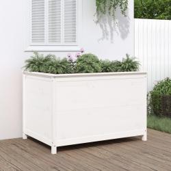 Lit sur&eacute;lev&eacute; de jardin blanc 119,5x82,5x78cm bois de pin massif
