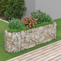Lit sur&eacute;lev&eacute; &agrave; gabion Fer galvanis&eacute; 190x50x50 cm