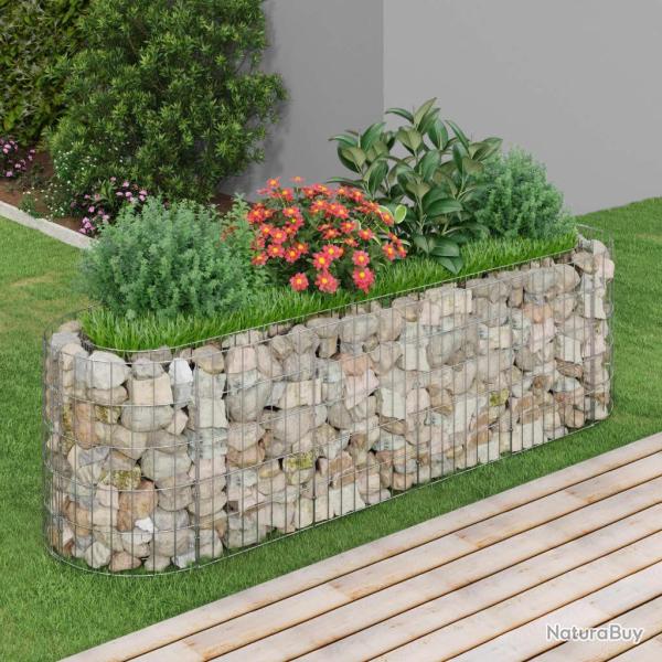Lit sur�lev� � gabion Fer galvanis� 190x50x50 cm