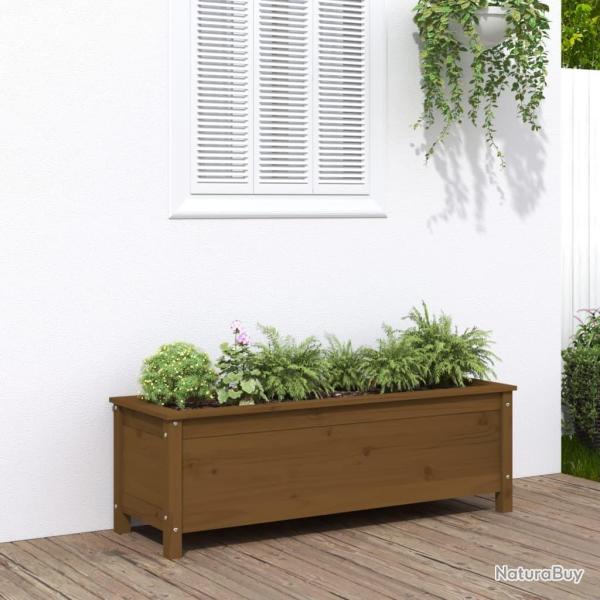 Lit surlev de jardin brun miel 119,5x40x39 cm bois pin massif alsavelo