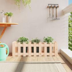 Lit sur&eacute;lev&eacute; de jardin design de cl&ocirc;ture 100x30x30cm pin massif