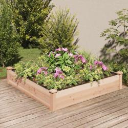 Lit sur&eacute;lev&eacute; de jardin doublure 120x120x25 cm bois massif sapin alsavelo