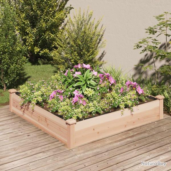 Lit sur�lev� de jardin doublure 120x120x25 cm bois massif sapin