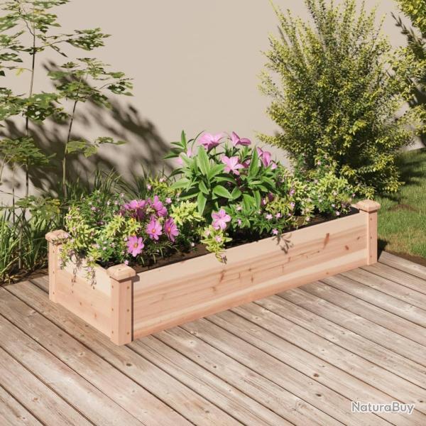 Lit sur�lev� de jardin doublure 120x45x25 cm bois massif sapin