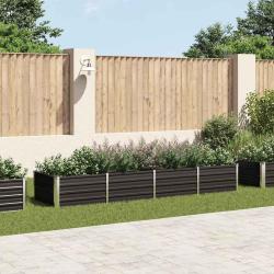 Lit sur&eacute;lev&eacute; de jardin Anthracite 320x80x45 cm Acier galvanis&eacute;