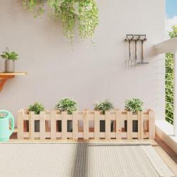 Lit sur&eacute;lev&eacute; de jardin design de cl&ocirc;ture 150x30x30cm pin massif
