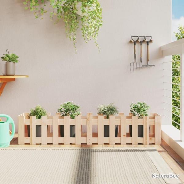 Lit sur�lev� de jardin design de cl�ture 150x30x30cm pin massif