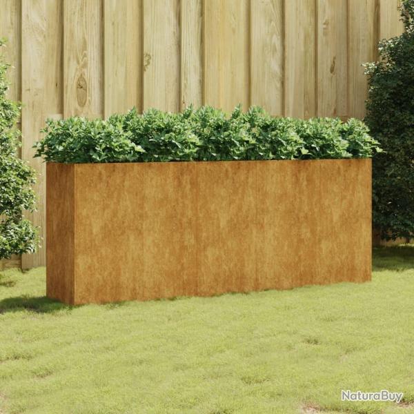 Lit surlev de jardin 200x40x80 cm acier corten alsavelo