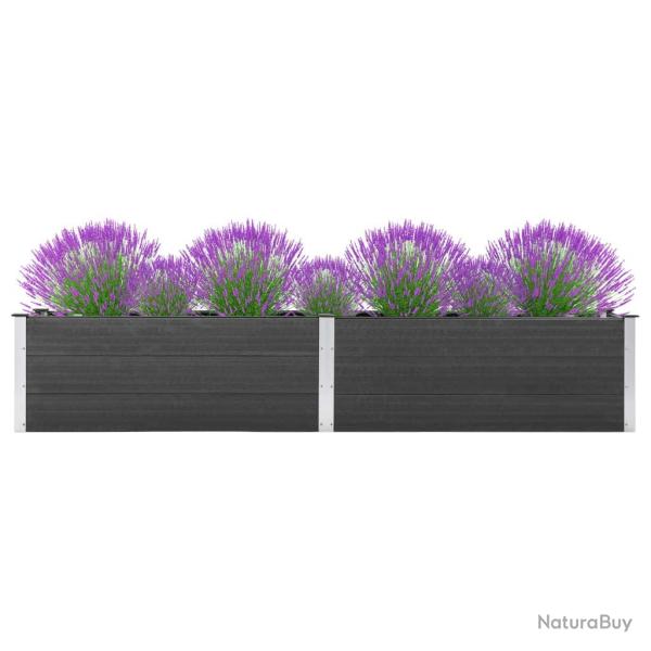 Lit sur�lev� de jardin 200x50x54 cm WPC Gris alsavelo