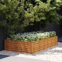 Lit sur&eacute;lev&eacute; de jardin 195x100x36 cm acier corten