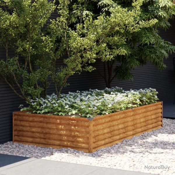 Lit surlev de jardin 195x100x36 cm acier corten alsavelo