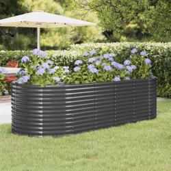 Lit sur&eacute;lev&eacute; de jardin Acier enduit de poudre Anthracite alsavelo