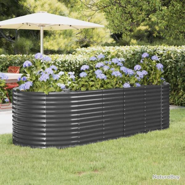 Lit surlev de jardin Acier enduit de poudre Anthracite alsavelo