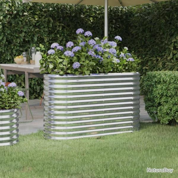 Lit sur�lev� de jardin Acier enduit de poudre Argent�