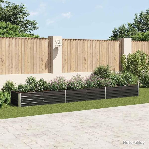 Lit sur�lev� de jardin Acier galvanis� 480x80x45 cm Anthracite alsavelo