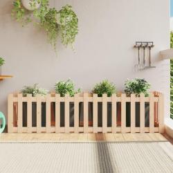 Lit sur&eacute;lev&eacute; de jardin design de cl&ocirc;ture 200x50x50cm pin massif