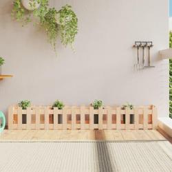 Lit sur&eacute;lev&eacute; de jardin design de cl&ocirc;ture 200x30x30cm pin massif