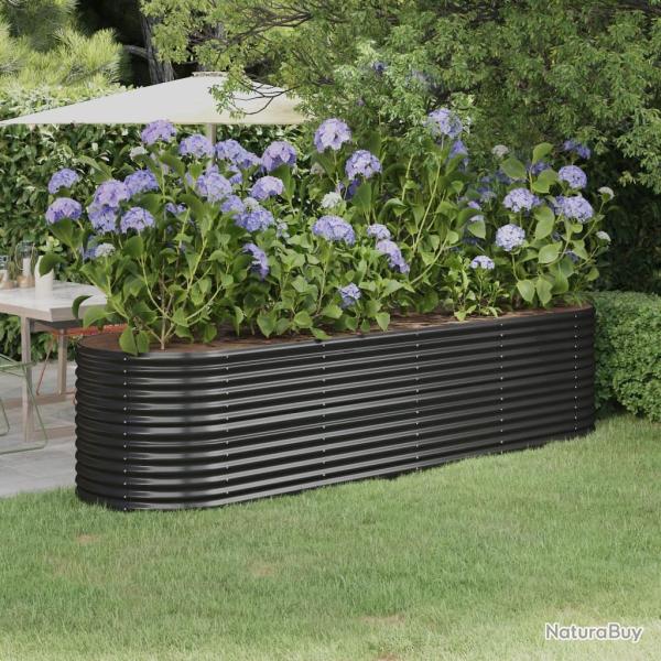Lit sur�lev� de jardin Acier enduit de poudre Anthracite