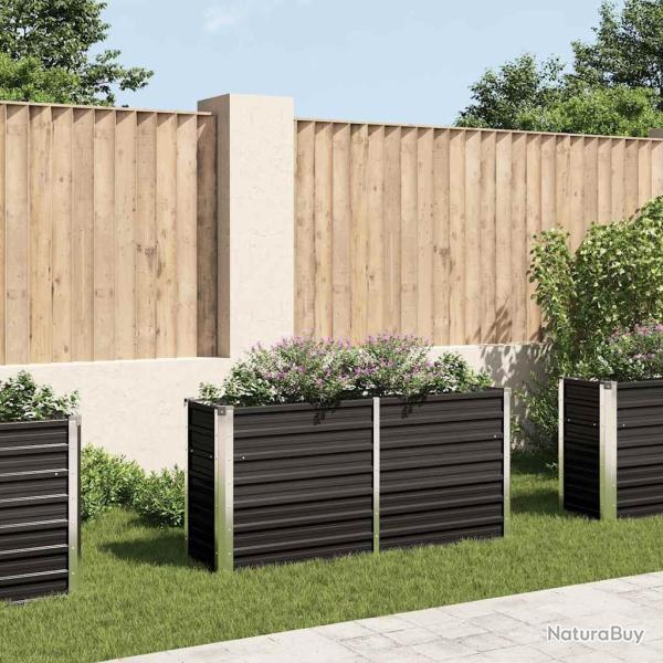 Lit sur�lev� de jardin Anthracite 160x40x77 cm Acier galvanis� alsavelo