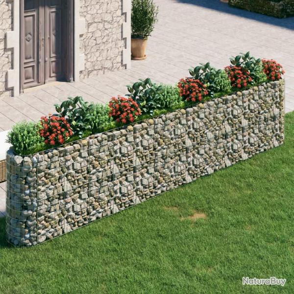 Lit sur�lev� � gabion Fer galvanis� 470x50x100 cm
