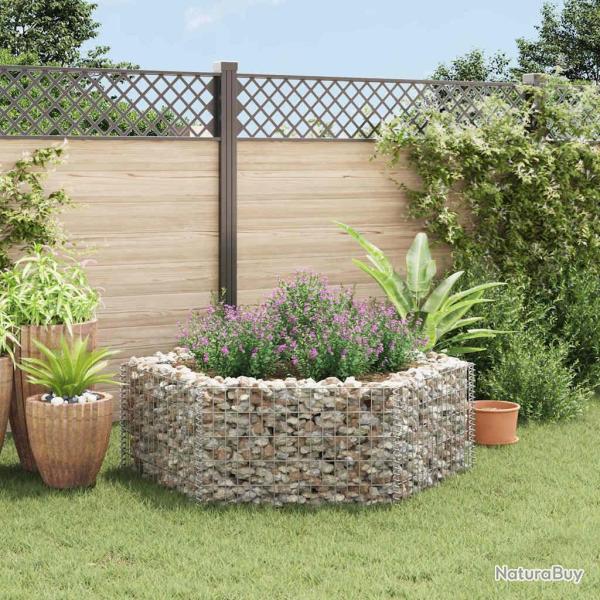 Lit sur�lev� � gabion hexagonale 160x140x50 cm