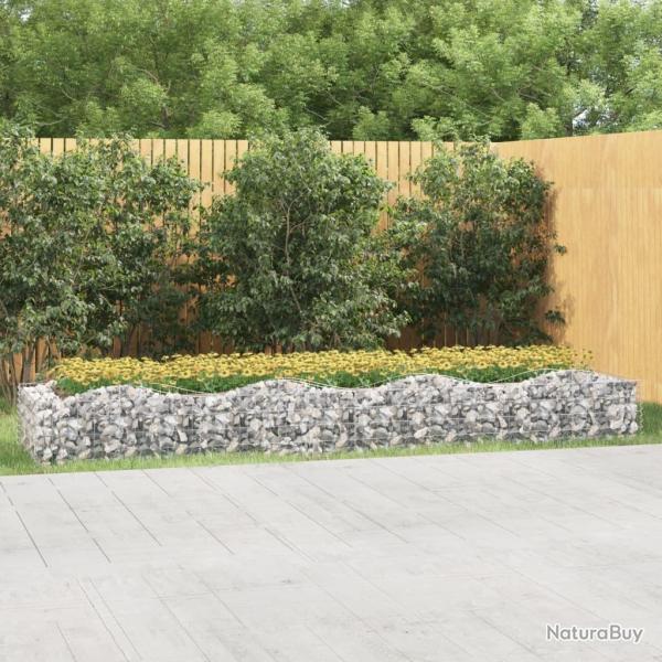 Lit sur�lev� � gabions arqu� 400x100x50 cm Fer galvanis�