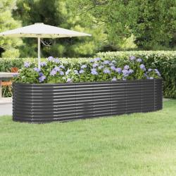 Lit sur&eacute;lev&eacute; de jardin Acier enduit de poudre Anthracite alsavelo