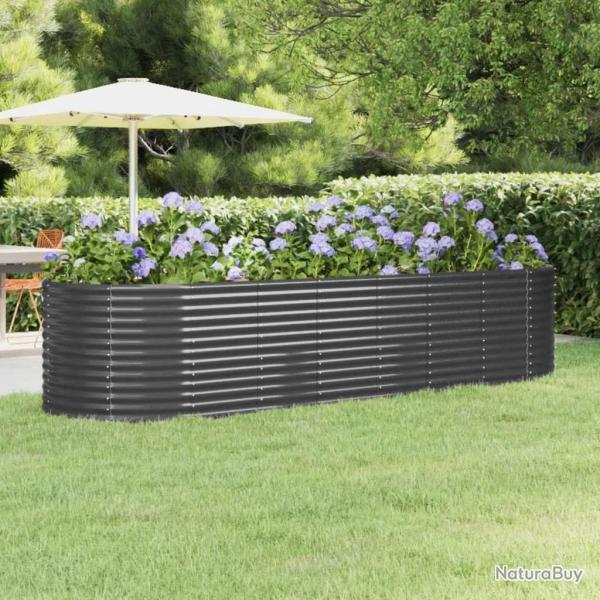 Lit sur�lev� de jardin Acier enduit de poudre Anthracite