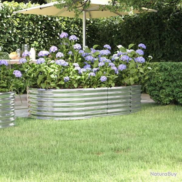 Lit sur�lev� de jardin Acier enduit de poudre Argent�