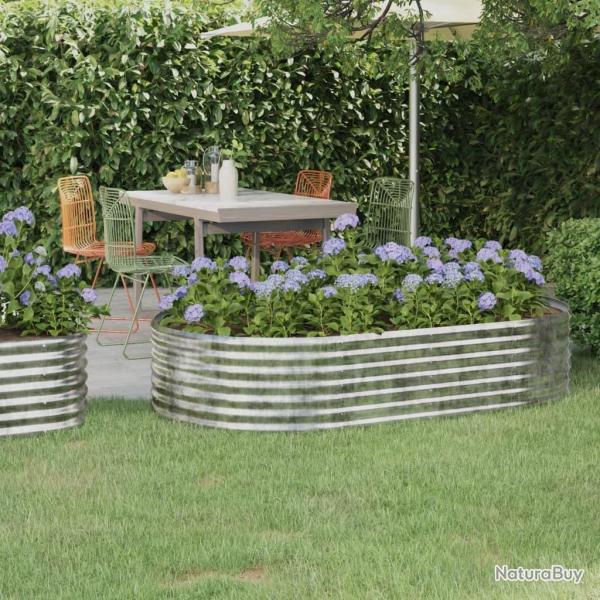 Lit sur�lev� de jardin Acier enduit de poudre Argent� alsavelo