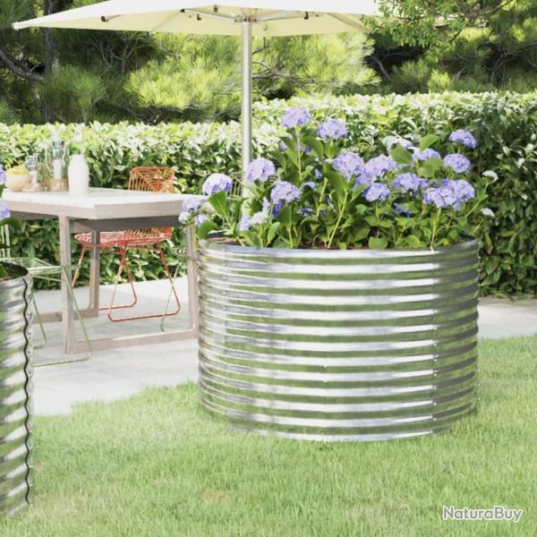Lit sur�lev� de jardin Acier enduit de poudre Argent�