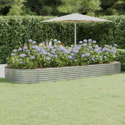 Lit sur&eacute;lev&eacute; de jardin Acier enduit de poudre Argent&eacute;