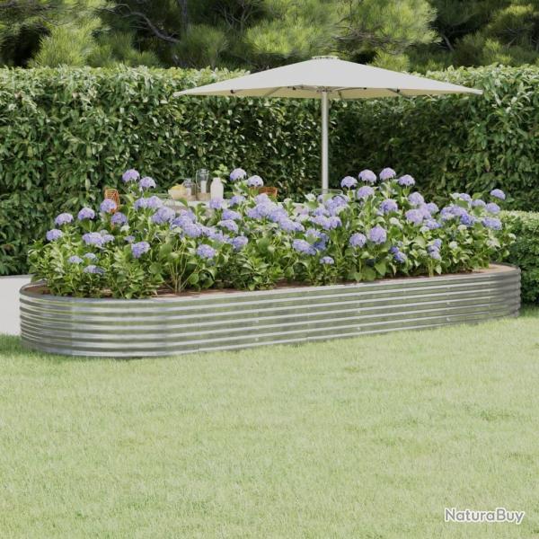 Lit sur�lev� de jardin Acier enduit de poudre Argent�