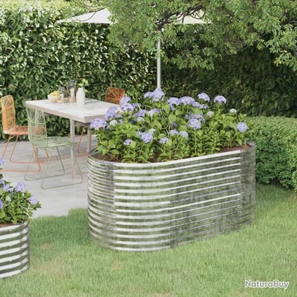 Lit sur�lev� de jardin Acier enduit de poudre Argent� alsavelo