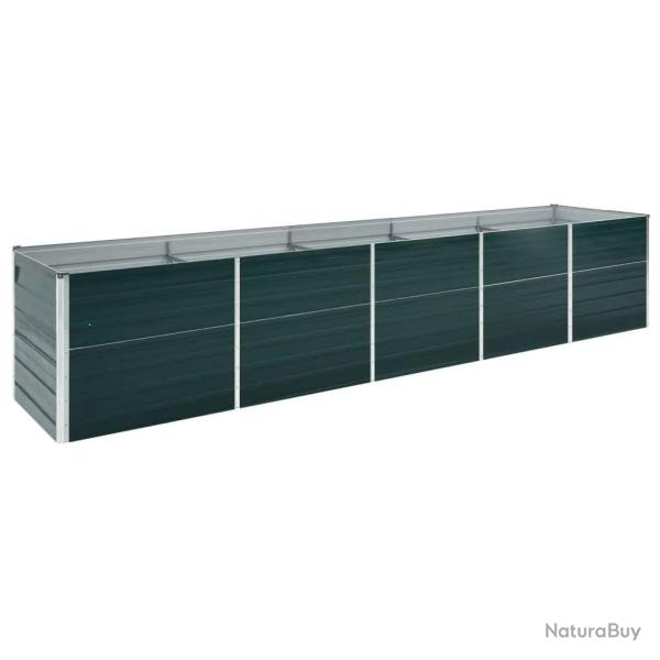 Lit sur�lev� de jardin Acier galvanis� 400x80x77 cm Vert