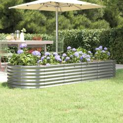 Lit sur&eacute;lev&eacute; de jardin Acier enduit de poudre Argent&eacute;