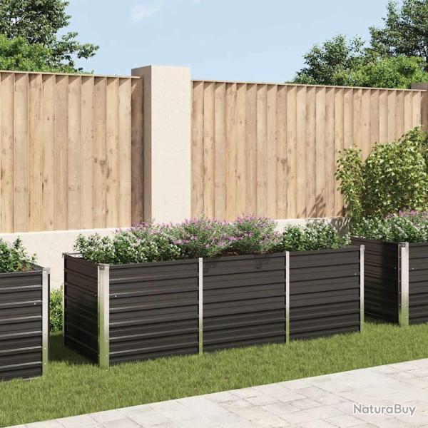 Lit sur�lev� de jardin Anthracite 240x80x77 cm Acier galvanis�