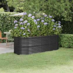 Lit sur&eacute;lev&eacute; de jardin Acier enduit de poudre Anthracite alsavelo