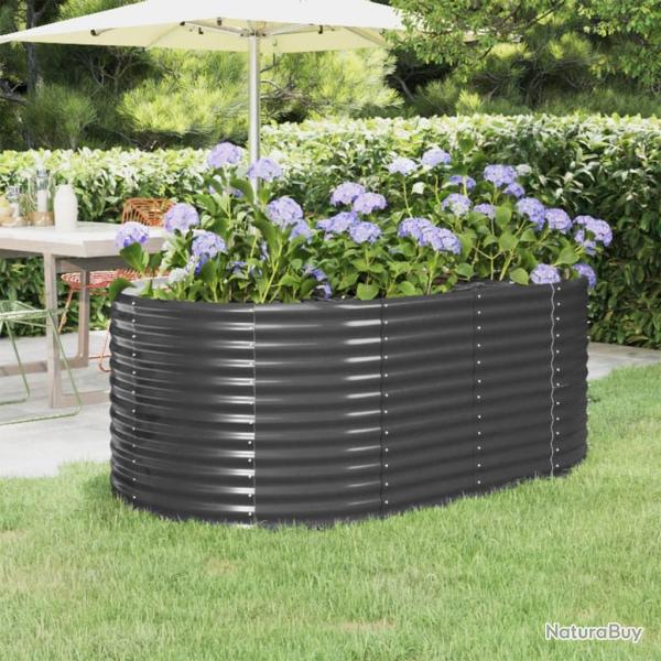 Lit surlev de jardin Acier enduit de poudre Anthracite alsavelo