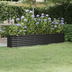 Lit sur&eacute;lev&eacute; de jardin Acier enduit de poudre Anthracite
