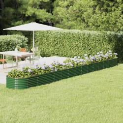 Lit sur&eacute;lev&eacute; de jardin Acier enduit de poudre 620x80x36 cm Vert