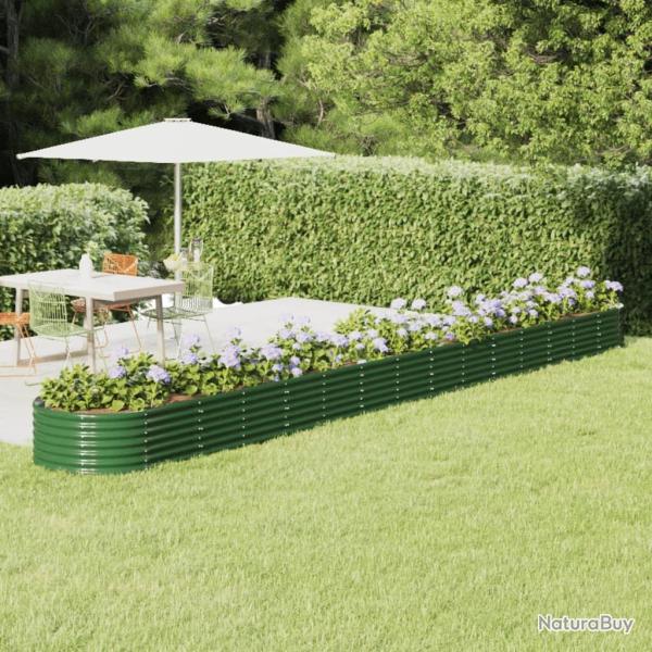 Lit sur�lev� de jardin Acier enduit de poudre 620x80x36 cm Vert