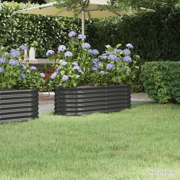 Lit sur�lev� de jardin Acier enduit de poudre Anthracite