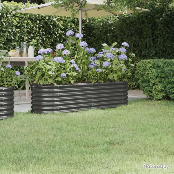 Lit sur�lev� de jardin Acier enduit de poudre Anthracite