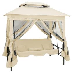 Belv&eacute;d&egrave;re convertible en balancelle Blanc cr&egrave;me