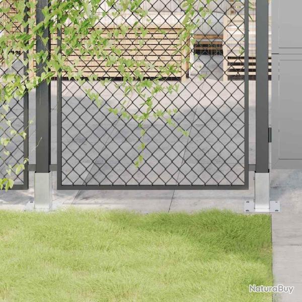 Bases de poteau carres 12 pcs argent 71x71 mm acier galvanis alsavelo
