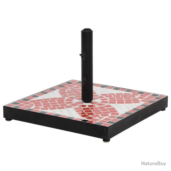 Base de parasol terre cuite et blanc carr� 12 kg